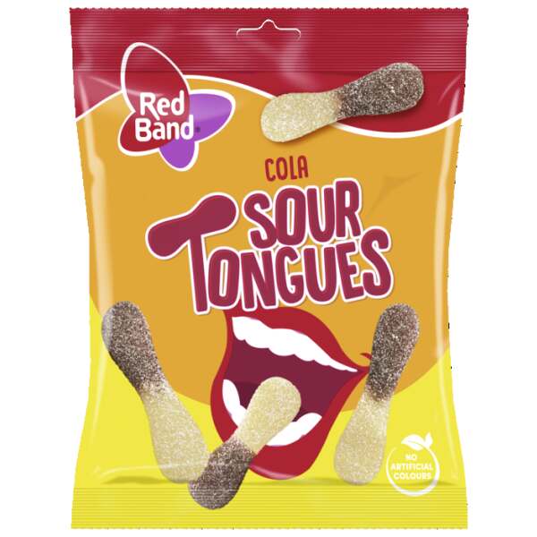 Image of Red Band Saure Cola Zungen / Sour Tongues Cola 300g