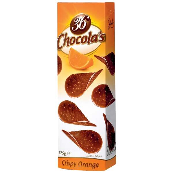 Image of 36 Chocola's Schokoblätter Crispy Orange 125g bei Sweets.ch