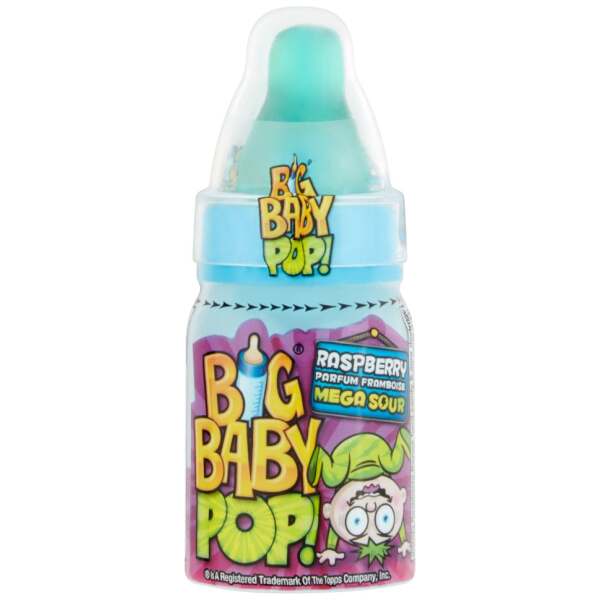Image of Bazooka Big Baby Pop Rasperry mega sour 32g