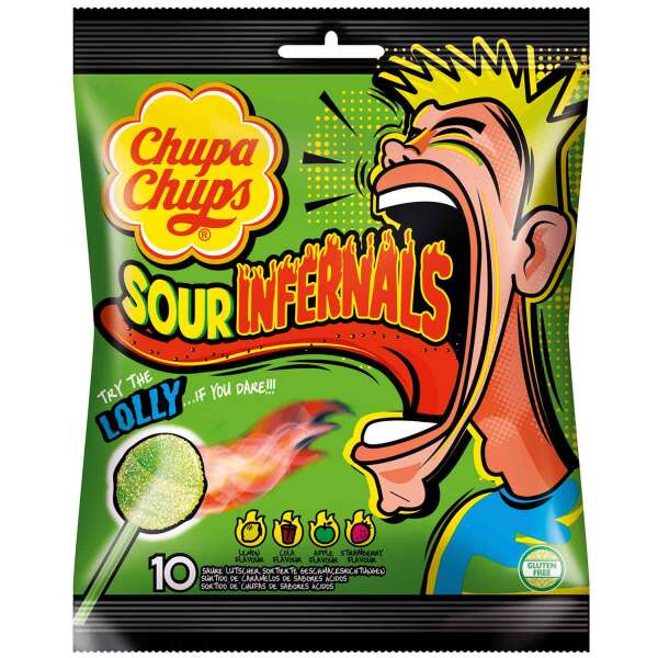 Image of Chupa Chups Sour Infernals Lolly 10er bei Sweets.ch