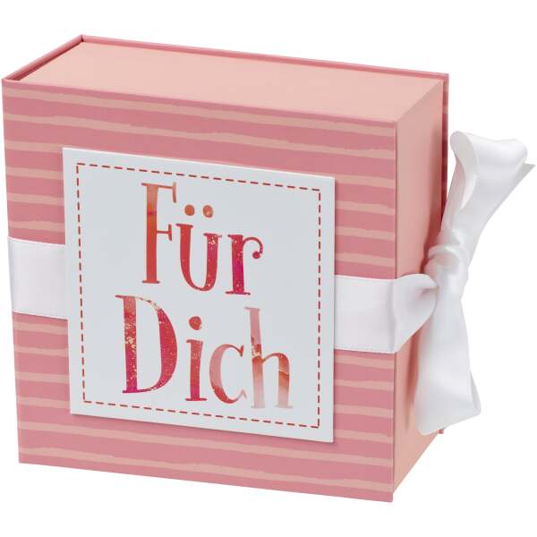 Image of Geschenkschachtel rosa Für Dich mit Band 13 x 13cm bei Sweets.ch
