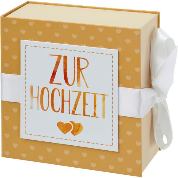 Image of Geschenkschachtel Zur Hochzeit mit Band 13 x 13cm bei Sweets.ch