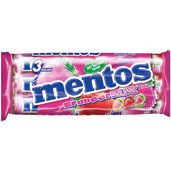 Image of mentos Erdbeer Mix 3x37,5g bei Sweets.ch