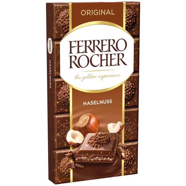 Image of Ferrero Rocher Original Haselnuss Tafel 90g bei Sweets.ch
