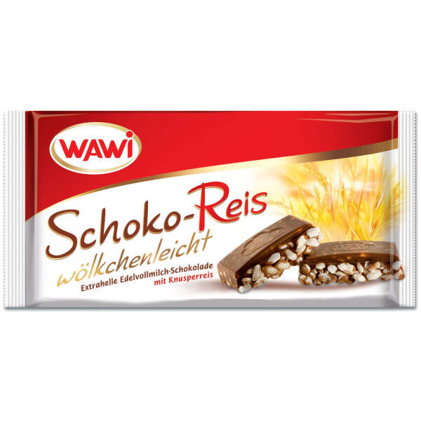 Image of Wawi Schoko Reis Edelvollmilch Tafel 200g bei Sweets.ch