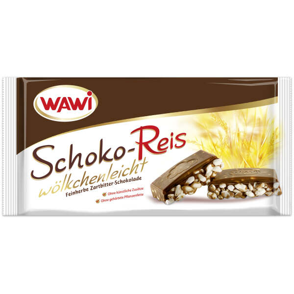Image of Wawi Schoko Reis Zartbitter Tafel 200g bei Sweets.ch