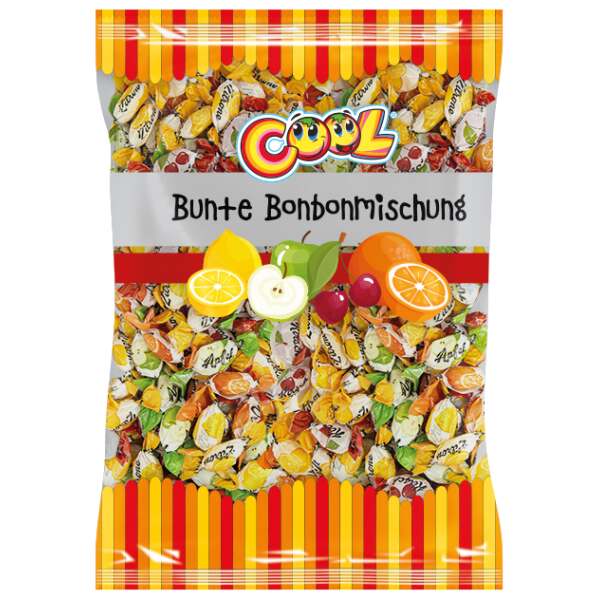 Image of Cool Bunte Hart-Bonbonmischung Beutel 2kg bei Sweets.ch
