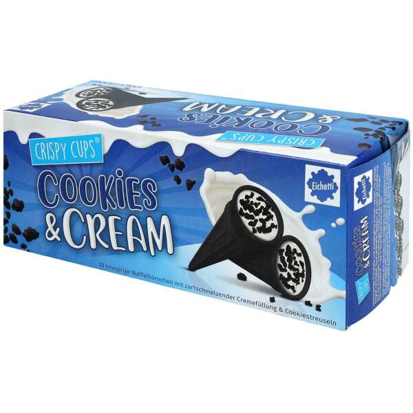 Image of Eichetti Crispy Cups Cookies & Cream 10er 100g bei Sweets.ch