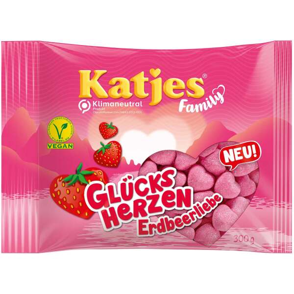 Image of Katjes Family Glücksherzen Erdbeerliebe 275g bei Sweets.ch