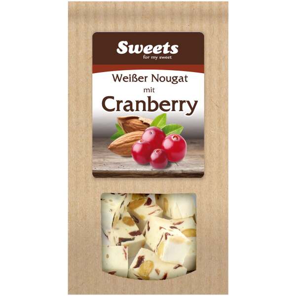 Image of Weisser Nougat mit Cranberry 100g bei Sweets.ch