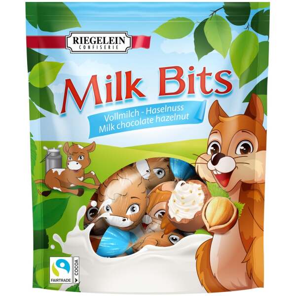 Image of Riegelein Milk Bits - Schoko Bons Vollmilch Haselnuss 185g bei Sweets.ch