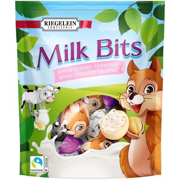 Image of Riegelein Milk Bits - Schoko Bons weisse Schokolade-Haselnuss 166g bei Sweets.ch