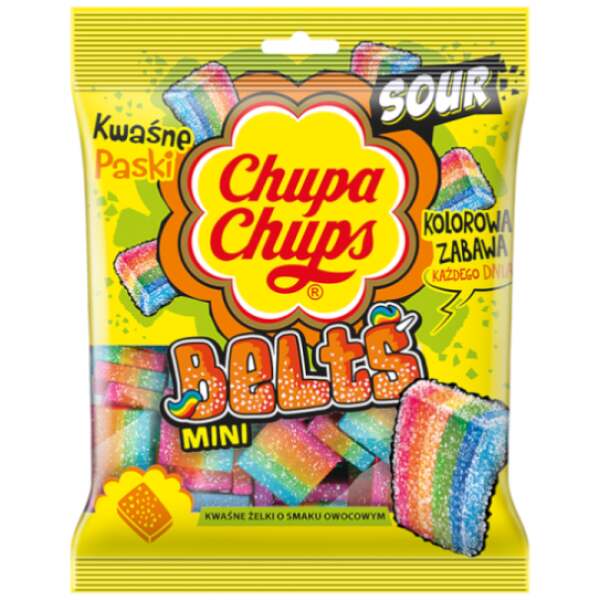 Image of Chupa Chups Belts Mini Sour 90g bei Sweets.ch