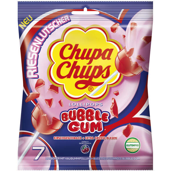 Image of Chupa Chups Lollipops Bubble Gum Kirsch 7er bei Sweets.ch