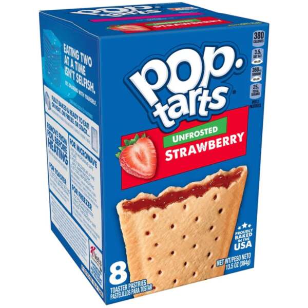 Image of Kelloggs Pop Tarts Unfrosted Strawberry 384g bei Sweets.ch