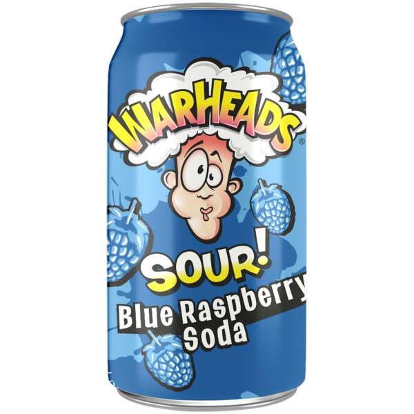 Image of Warheads Blue Raspberry Sour Soda 355ml bei Sweets.ch