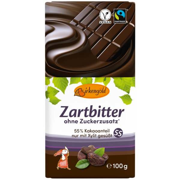 Image of Birkengold Zartbitter Schokolade Zuckerfrei 100g bei Sweets.ch
