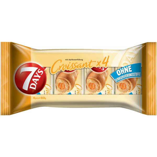 Image of 7 Days Croissant Aprikose 4x60g bei Sweets.ch