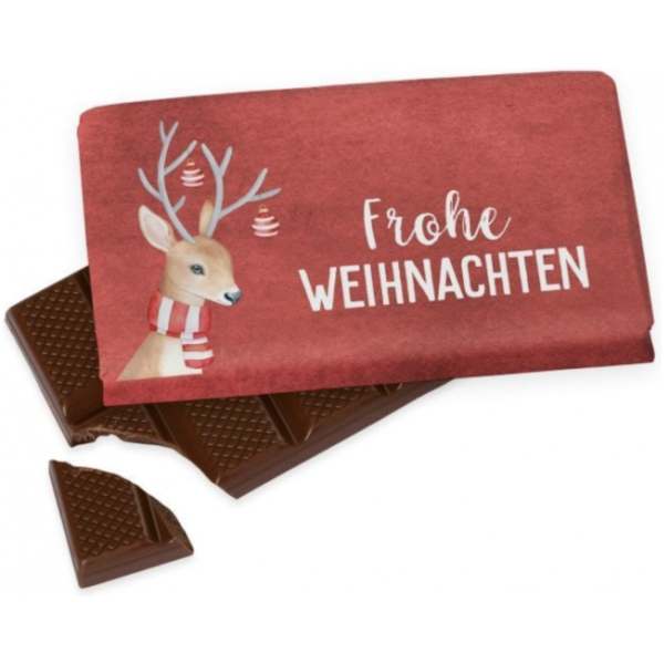 Image of Schokoladentafel Frohe Weihnachten Rentier 40g bei Sweets.ch